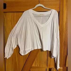 Free People Long Sleeve Flowy Crop Top